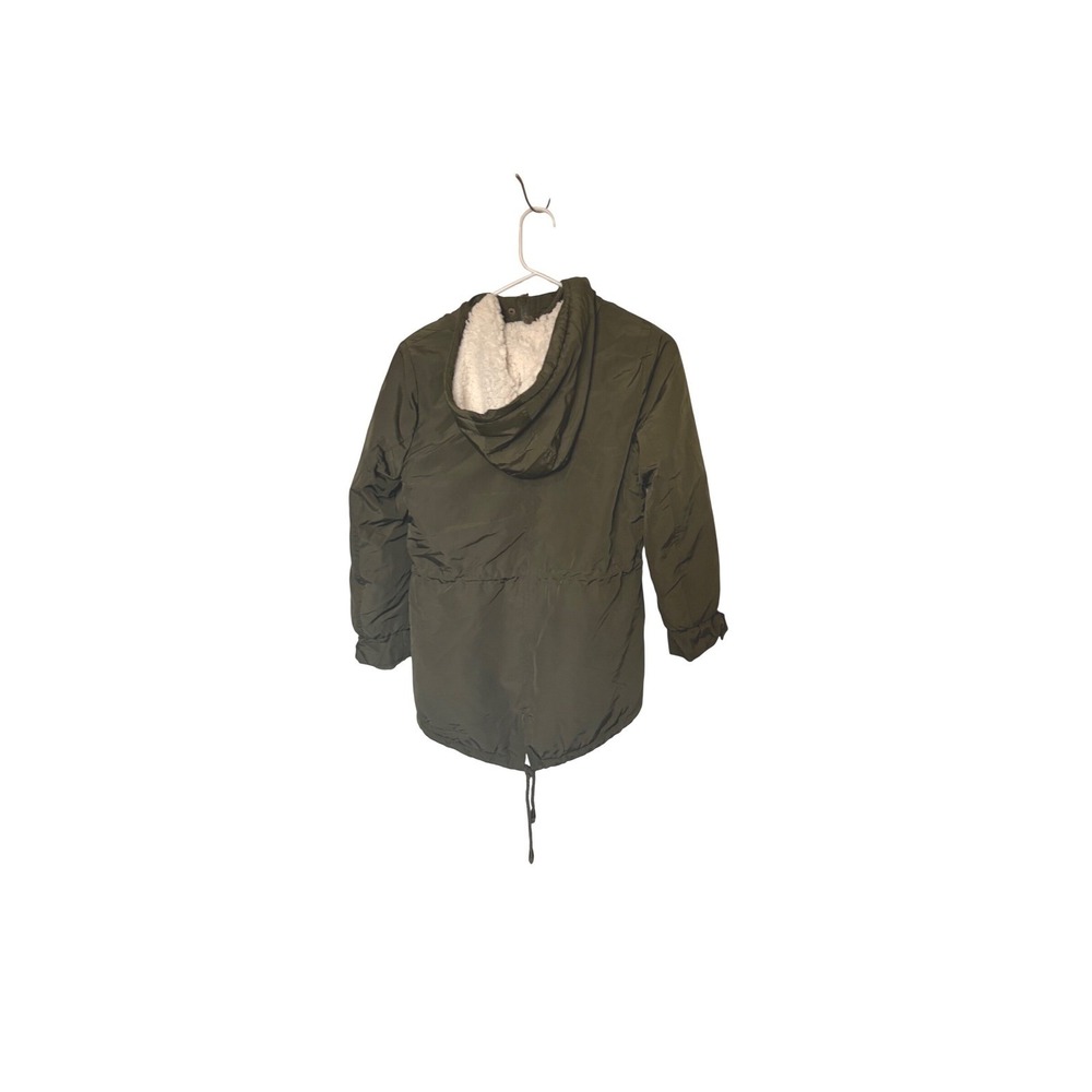 Copper Key Girls Olive Green Faux Shearling Lined Hooded Parka Jacket Size Large - Picture 4 of 6